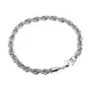 Hip Hop Gold Silver Plated Bracelet Items Trendy 6.5mm 22cm Rope Chain for Men Jewelry