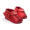 4 farbe baby mokassins weiche sohle 100% echtes leder erste wanderer schuhe baby neugeborenen funkeln schuhe quasten maccasions schuhe baby ersten weg