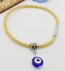 100 sztuk Moda Unisex Braid Evil Eye Cord Skórzane klamry magnetyczne Bransoletki na rękę 19 cm