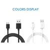 Premium 2A High Speed Micro USB Cable Type C cables Powerline 4 lengths 1M 1.5M 2M 3M Sync Quick Charging USB 2.0 for Android smart