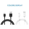 Premium 2A High Speed ​​Micro USB Kabel Typ C Kable Powerline 4 Długości 1M 1.5m 2m 3M SYNC Szybkie ładowanie USB 2.0 dla Androida Smart