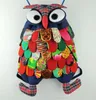 Style ethnique coloré Coton style OWl Sacs colorés Sacs vintage modernes pour bébés Sacs d'école Caractéristiques chinoises 11 modèles W * H: 25 * 30CM