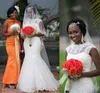 Robes De mariée sirène sud-africaines nigérianes sur mesure 2017 pleine dentelle pure col rond Sexy dos robes De mariée Robe De soirée
