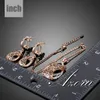 All'ingrosso-AZORA Cristalli austriaci placcati oro rosa Goccia d'acqua intrecciata con orecchini a nastro leopardo e set di gioielli con collana TG0194