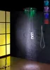 サーモスタットバスルームLEDシャワーの蛇口セット20インチ7色ラウンド100V~240V AC LEDバスルームシャワーヘッド007-20RTSL-F