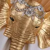 Antique Resin Gold Elephant Stairs Case Wall Lamps Creative Bedroom Bedside Living Room Wall Lights Corridor Aisle Hallway Wall Sconces