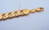 24K GF Stamp Yellow real Gold 9" 12mm Mens Bracelet Curb Chain Link Jewelry 100% real gold, not the real Gold not money.