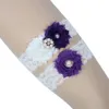 Garter nupcial do vintage Prom Garter nupcial do casamento Garter 2 peça conjunto roxo Lace strass pérolas cristais em estoque barato Plus Size