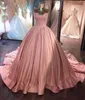 Mode farbige erröten rosa Ballkleid Brautkleider Schatz ärmellose Spitze Applikationen bunte Brautkleider nach Maß