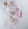 Confetti Filled Balloons Helium Quality Party Wedding Valentines Birthday Decoration round transparent ballon Hen Decor 36''/18''/12'' toy