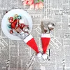 크리스마스 모자 칼 붙이 홀더 포크 스푼 포켓 크리스마스 장식 가방 나이프 포크 세트 커버 크리스마스 용품 미니 산타 모자