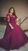 Plus Size Burgundy Prom Dresses 2018 Lace Applique Half Sleeve Evening Gowns Sheer Neck Chiffon A Line Formal Party Dresses Custom3145927