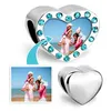 Alloy Customized blank heart photo bead Metal birthstone crystal European Charms Fit Chamilia Biagi Bracelet2096143