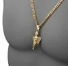 Заводская распродажа 18K Bling Gold Angel Boy Cool Collece Hip Hop Jewelry Micro Angel Piece Ciecle Cherub Chain для унисекса с подарочной коробкой