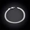 925 Srebrny Charm Chain Bransoletka dla mężczyzn 5mm * 8 cali fajne prezent urodzinowy biżuteria Darmowa wysyłka 10 sztuk