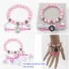 Newest Breast Cancer Awareness Jewelry Pink Bead Bracelet with Cancer Ribbon Angel 18mm Snap Bracelet for Breast Cancer