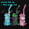 New hookahs Silicone Bongs with quartz nail Herbal Dab Oil Rig Water Pipes Glass Bong Colorful dhl