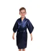 Bambini Satin Rayon Solid Kimono Robe Accappatoio Bambini Camicia da notte per Spa Party Matrimonio Compleanno