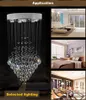 Moderne kroonluchters Crystal Rain Drop Lamp Hoge Plafond Hanglamp Living Room Foyer LED-lampen