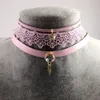 Hele Danze 3 PCS set Steampunk Crystal Stone hanger lederen kettingen voor vrouwen Vintage Lace Choker ketting Fashion Jewelr552348