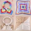 42 Colors Work Uniforms Imitation Small Silk Scarves Tasteful Women Printing Pattern Square Scarf Satin Towel 60X60CM