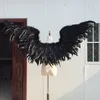 Customized Fashion Decoration props for wedding performance pography pure handmade Black large devil feather wings EMS shi5442469