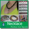 New Baseball Sports Titanium 3 Rope Braided Sport GT Necklaces 10000 colors" OEM Size many neon color