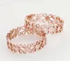 Lucky Four Leaf Pierścienie dla Kobiet Hollow Out 18k Rose Gold Color Moda Koreański Styl Hot New