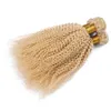 Estensioni dei capelli ricci crespi biondi alla moda economici # 613 Trama di tessitura bionda Fasci di tessuto indiano non trattato dei capelli umani Afro ricci crespi
