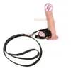 Testikel Bondage Gear Crotum Restraint Leather Ring med dragande koppel kuk och boll tortyr bunden och sträckt fetischskrotal SE4622738
