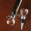 Whole 100PCS Elegant Crystal Heart Wine Stopper w Silver Box Barware Favors Bomboniere Anniversary Event Party G260v