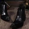 Big Size 45/46 Heren enkel Korte Boot Zwart Hoogte Verhoogde Iron Teen Zip Boots Heren Western Shoes Boots!