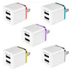 2.1A US Plug Fast Charging Dual USB Chargers 2 Ports Home Wall Charger Travel Adapter For Huawei Xiaomi Phone Charger