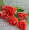 Regali promozionali fiori artificiali fiori artificiali rose rosa singola san valentino rose pesca