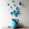 Adesivos de Parede 3D Espelho Colorido Flor de Prata Adesivo Arte Mural Porta Adesivos de Parede Home Deco Fashion Adesivos Coloridos