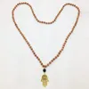 St0244 hamsa handgjorda mala halsband yoga meditation energi halsband afrikanska pärlor halsband