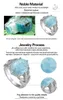 Larimar and White Cubic Cyrkonia 925 Sterling Silver Jewelry Pierścień SS - 3801 Rozmiar # 6 7 8 9 Promocja Rave Recenzje szlachetny hojny nowy wzór