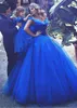 Atrakcyjny tiulowy dekolt damski suknie balowe Formalne sukienki z gorącą naprawą Rhinestone Royal Blue Prom Suknie z motylem Dekoracji