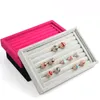 L22 5 W14 5 H3cm Whole New Gray red black color Jewelry Rings Display Show Case Organizer Tray Box302I