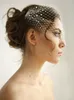 Pearl Bandeau Birdcage Wedding Veil Russian Netting Headband Veil Bridal Accessories With Metal Combes Both Side Short Veil For Br7935383