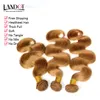 Honing Blonde Russische Maagd Menselijk Haar Weave Bundels Kleur 27 Russische Body Wave Haar 3 Stks Russische Lichaam Golvende Remy Hair Extensions Double Inslag