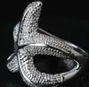 Seestern-Ring für Frauen-Silber-Farben-Mischungs-Größen-nette Finger-Ring-koreanische Art-Mädchen-Jewerly-Zusätze Weihnachtsgeschenk Dhl-freies Verschiffen