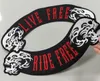 Live Free Ride Free Rocker MC Biker Patch настройка большого размера жилетки для пиджака Badge 40 см Бесплатная доставка