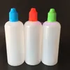 مواد بلاستيكية سميكة 4 أوقية LDPE زجاجات قطارة بلاستيكية 120 مل مع أغطية ونصائح أمان