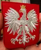 Heißer Verkauf der coolste polnische Eagle Rotes Schild Wappen Silberfaden Gestickter Patch Freies Verschiffen