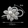 Élégant ton or cristal et perle grand arc en forme de femmes Costume de fête broche femmes mariage Bouquet mode broches broches vente chaude