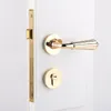 modern Fashionable deluxe golden mechanical mute split lock golden bedroom kitchen bookroom solid wooden handle locks european