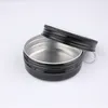 New Arrival High Quality Make Up Tools,50pcs x 60g Black Aluminium Cosmetic Jars,Cap With Window, 2oz Metal Display Box