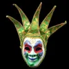 HOT Novelty Party Jester / Jolly Venetian Máscara de Halloween Mascarada Veneciana Mascarilla de Color Pintura de Cara Completa Disfraces Suministros de Fiesta