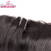 4шт норки бразильские прямые волосы плетения с 13x2 кружевной лобной замыкание крупным планом.